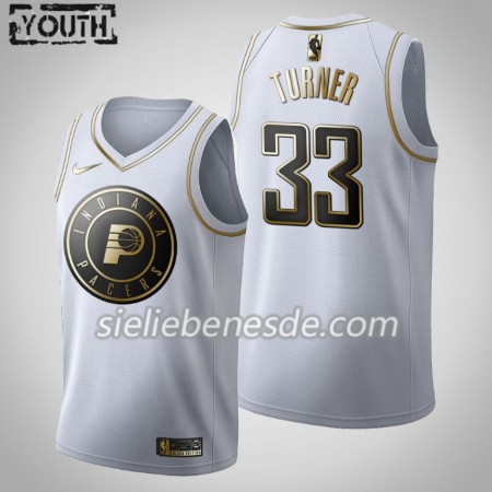 Kinder NBA Indiana Pacers Trikot Myles Turner 33 Nike 2019-2020 Weiß Golden Edition Swingman